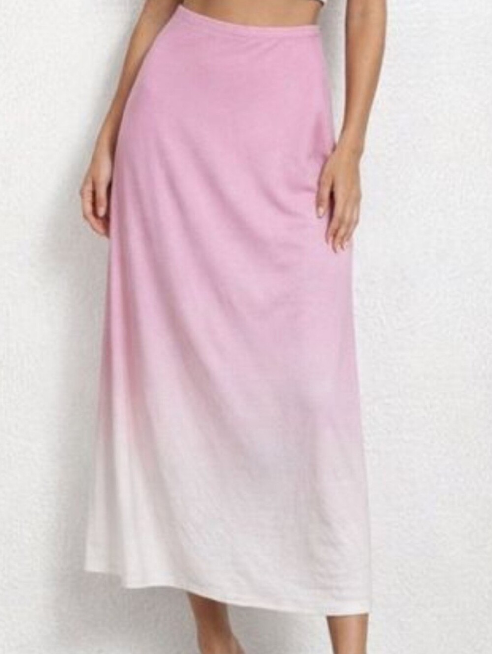 J. McLaughlin Louisa May Dipped Dyed Pink to White Ombre Maxi Skirt NWT 6